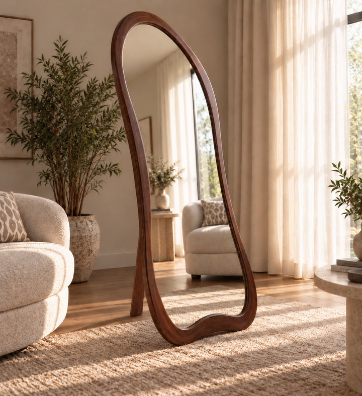 Mirror with Wooden Frame - Stand or Hang 180x80