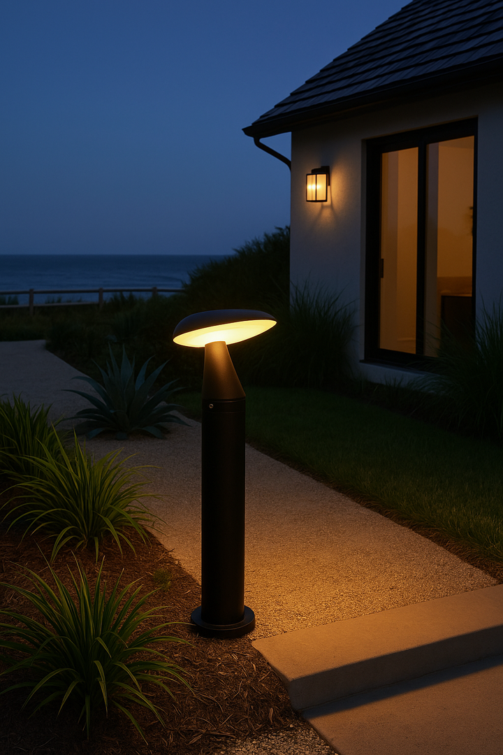 Modern Black LED Bollard Light