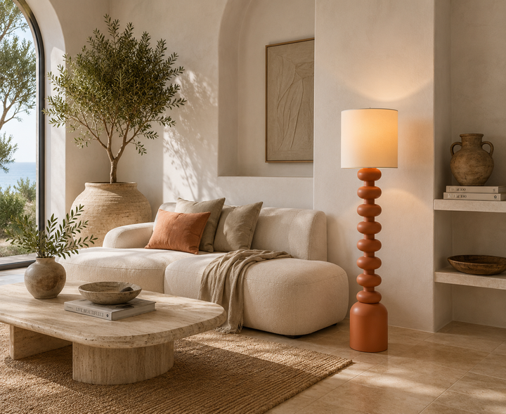Terracotta Bead Floor Lamp