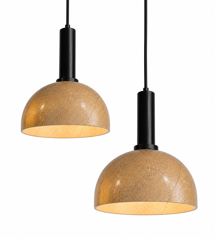 Travertine Dome Pendant Light