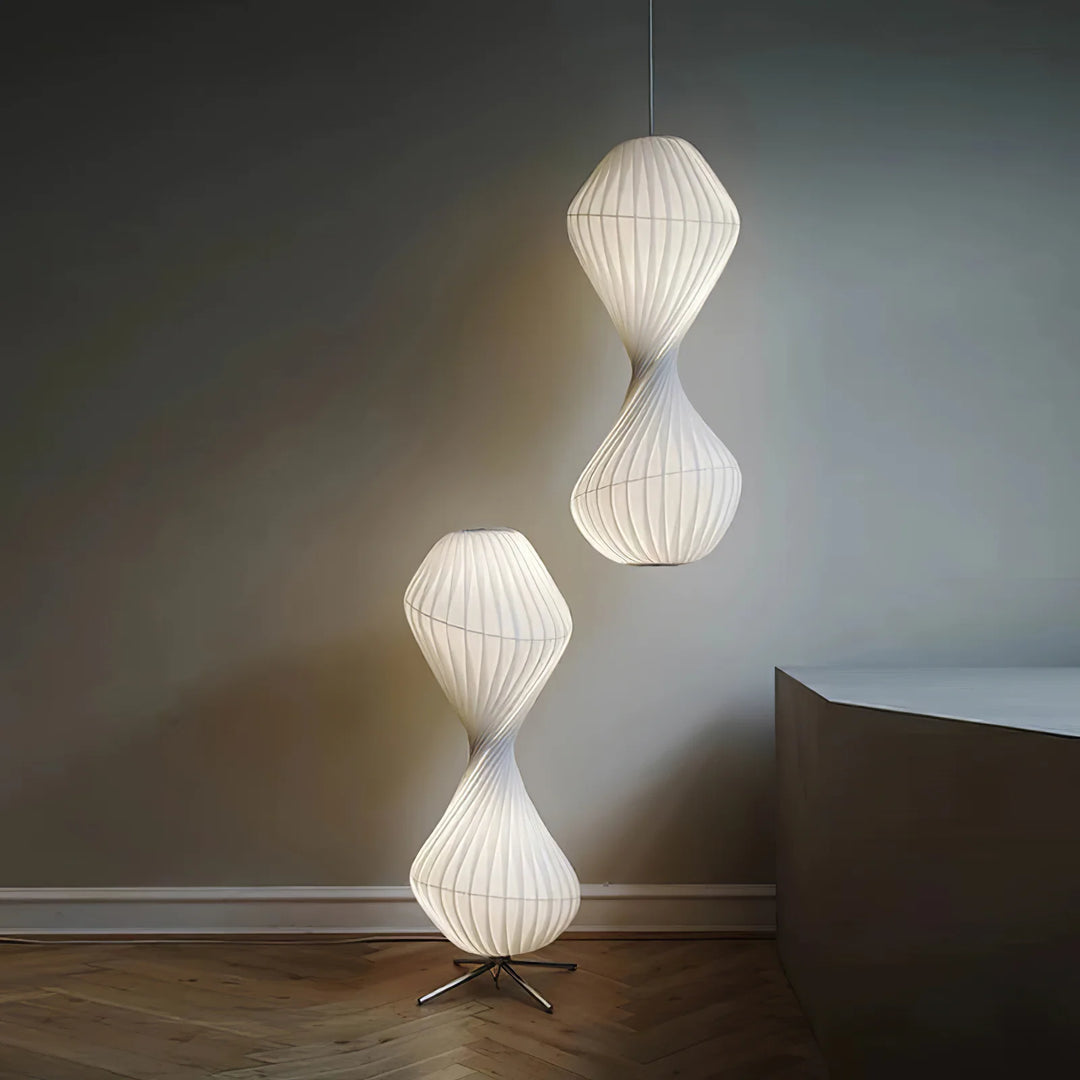 Modern TWIST Sculptural Pendant & floor Light