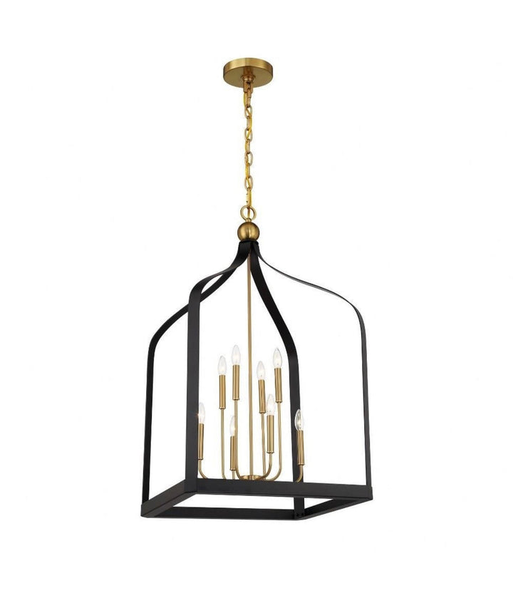 Elegant White and Gold Cage Chandelier