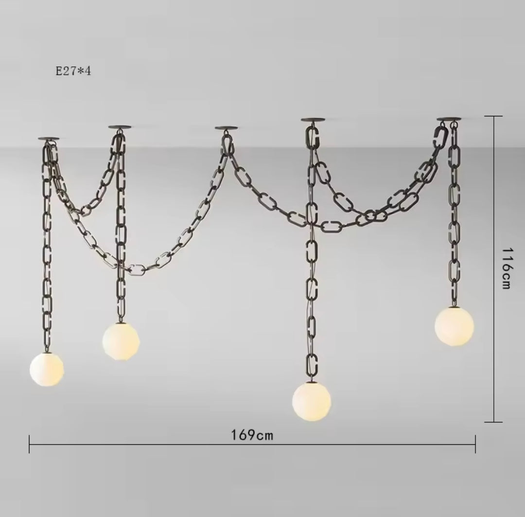 Modern Chain Globe Pendant Light