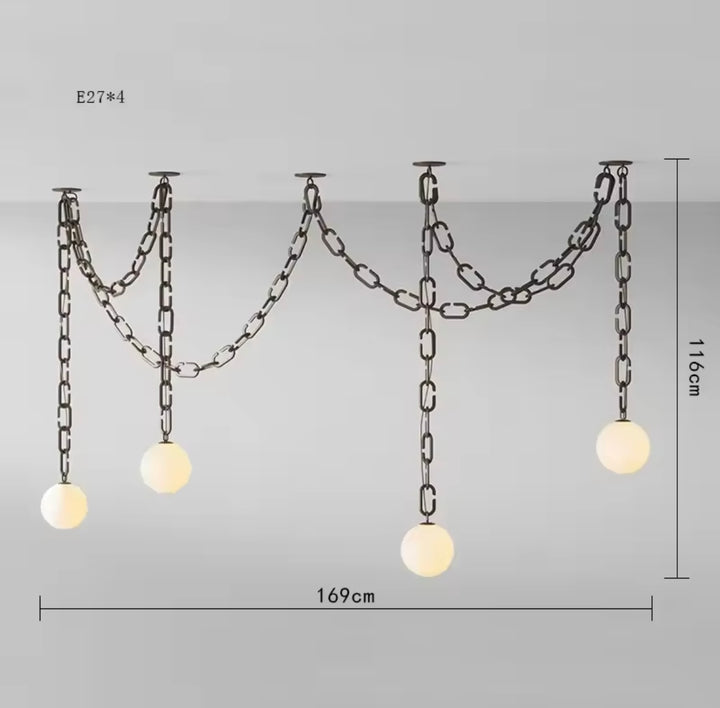 Modern Chain Globe Pendant Light
