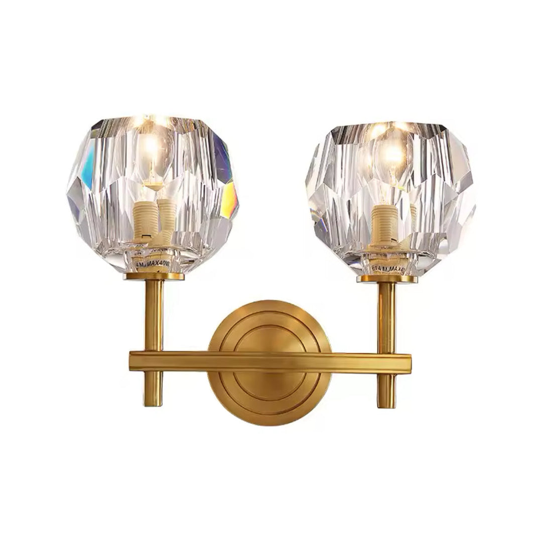 Modern Crystal Wall Light - Dual Glass Globe Design