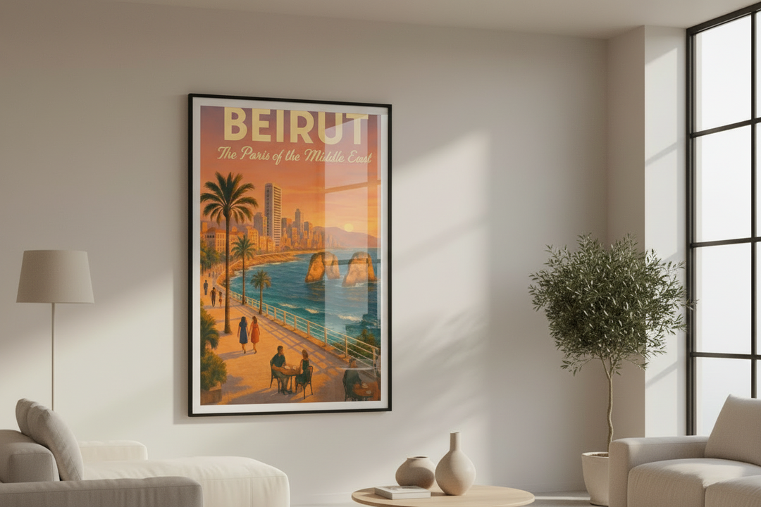 Beirut Vintage Travel Poster Canvas