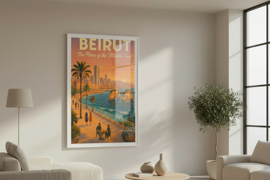 Beirut Vintage Travel Poster Canvas