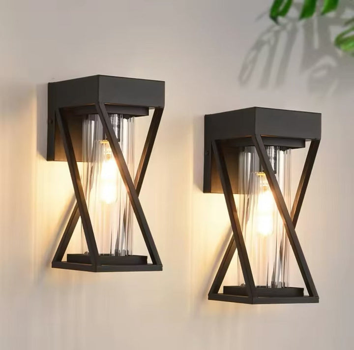 Modern Geometric Wall Sconce with Glass Tubes