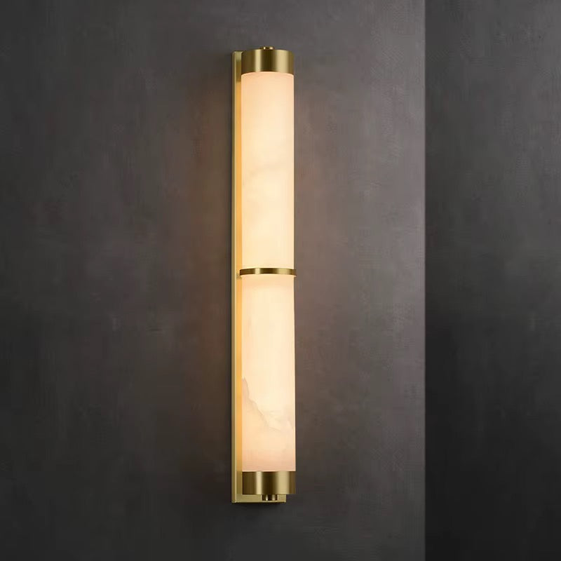 Modern Brass and Opal Glass Wall Light
