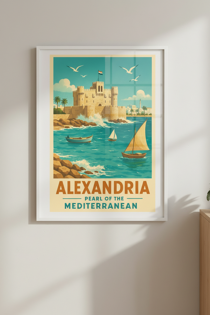 Alexandria Vintage Travel Poster Canvas