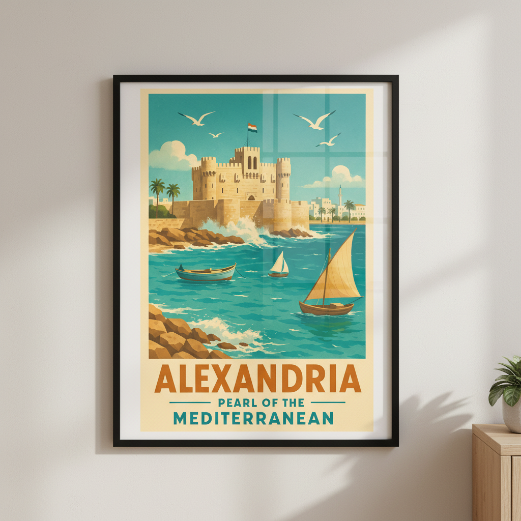 Alexandria Vintage Travel Poster Canvas