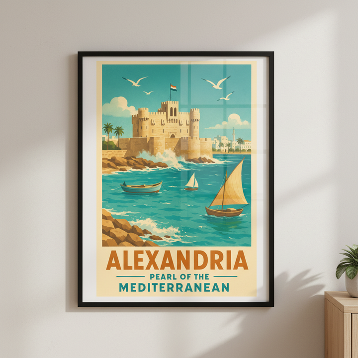 Alexandria Vintage Travel Poster Canvas