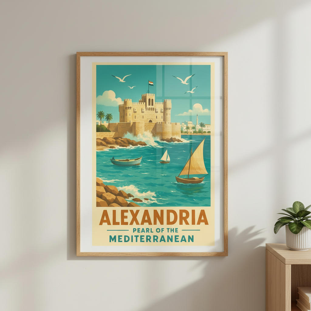 Alexandria Vintage Travel Poster Canvas
