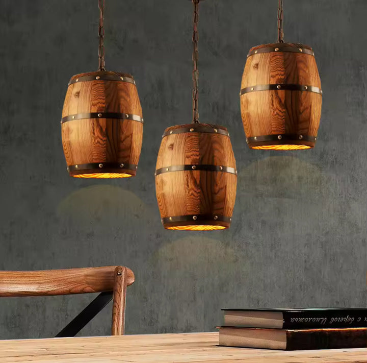 Rustic Barrel Pendant Light