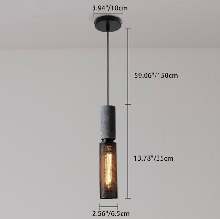 Industrial Concrete and Metal Pendant Light
