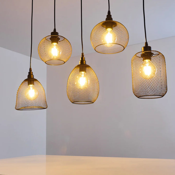 Industrial Multi-Mesh Pendant Light