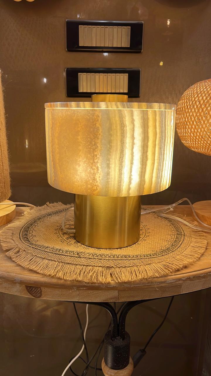 Alabaster and Gold Table Lamp