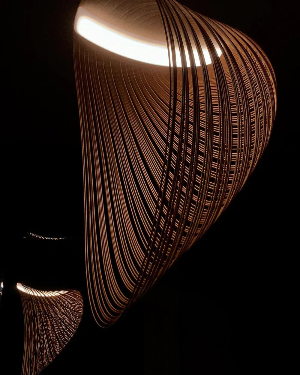 Wooden Modern LED Sculptural Pendant Light