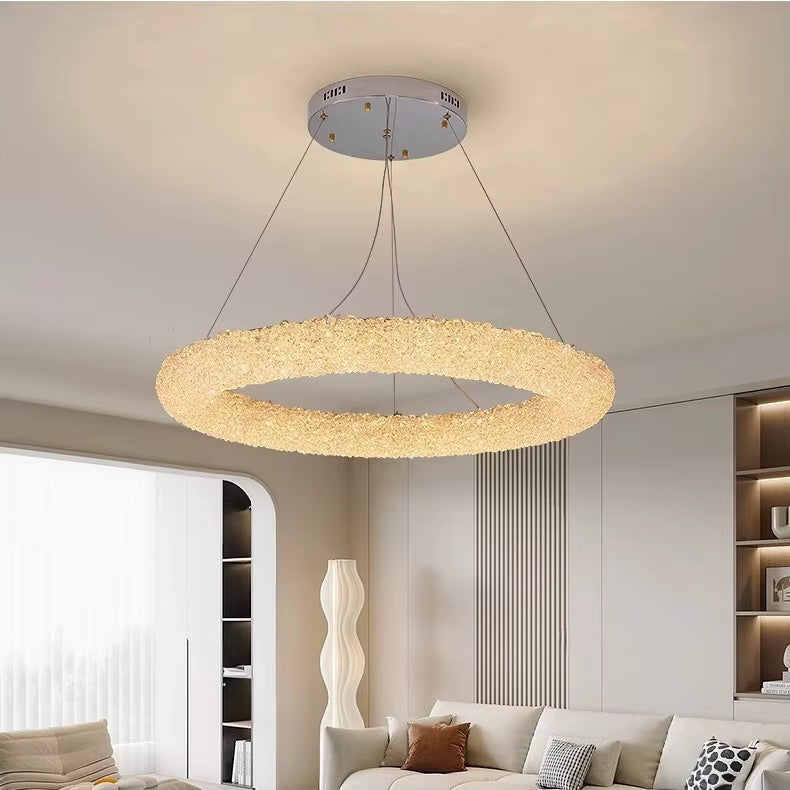 Crystal Ring Textured Pendant Light