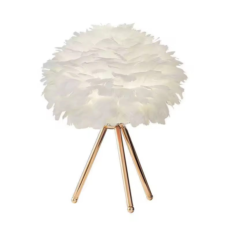 Feather Shade Table Lamp