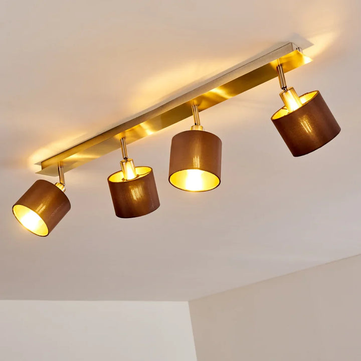 Triple Ceiling Light with Fabric Shades