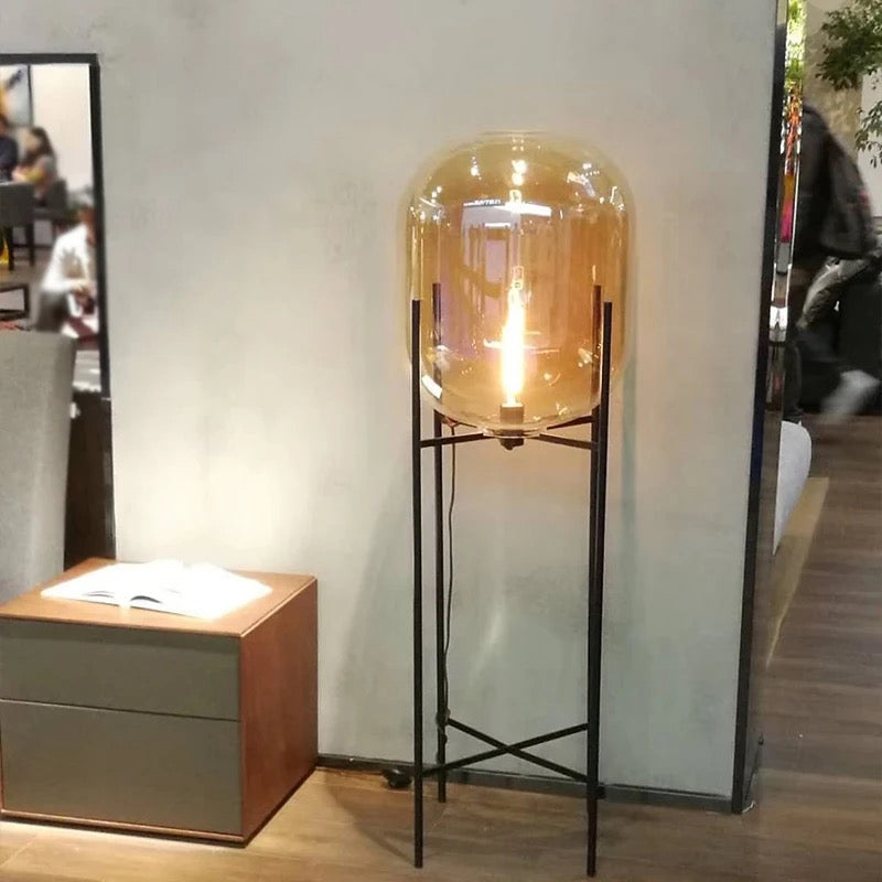 Smoked Glass Floor Lamp