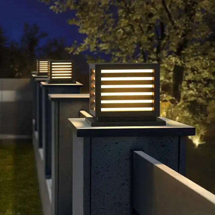 Modern Outdoor Cube Bollard Light