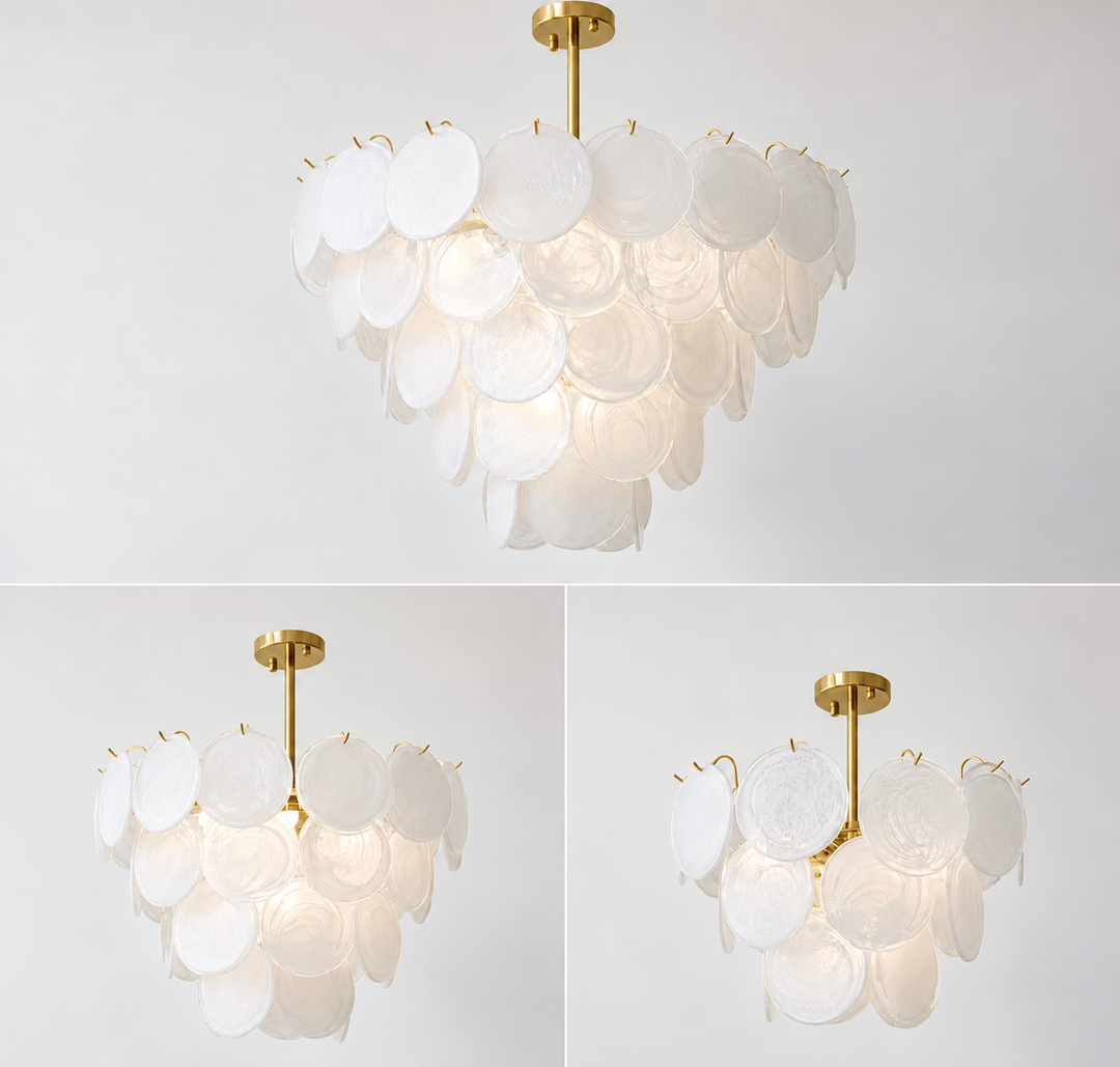 White Glass Chandelier