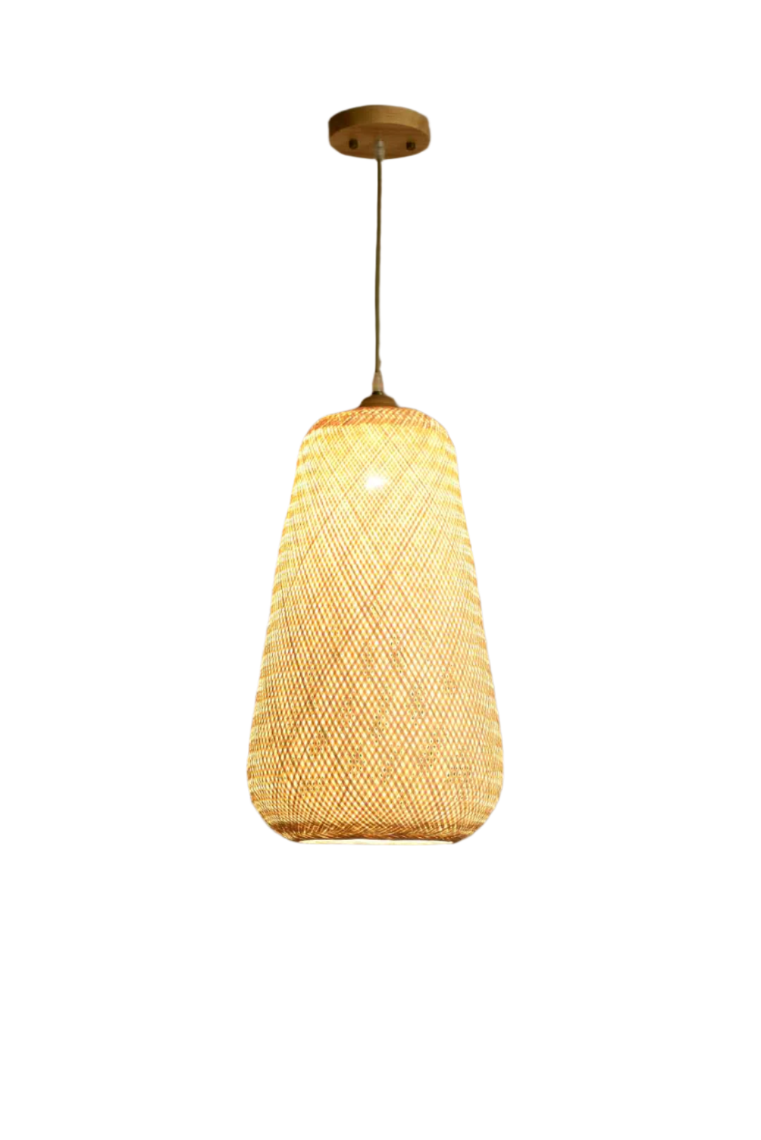 Triple Pendant Light with Woven Bamboo Shades