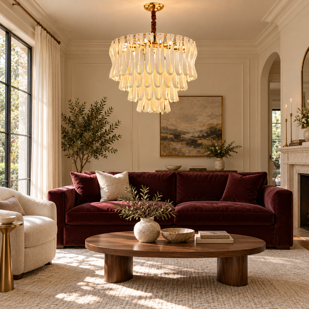 Ceramic Teardrop Cascade Chandelier