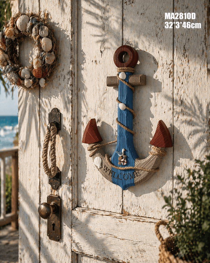 Rustic Blue Anchor Wall Decor