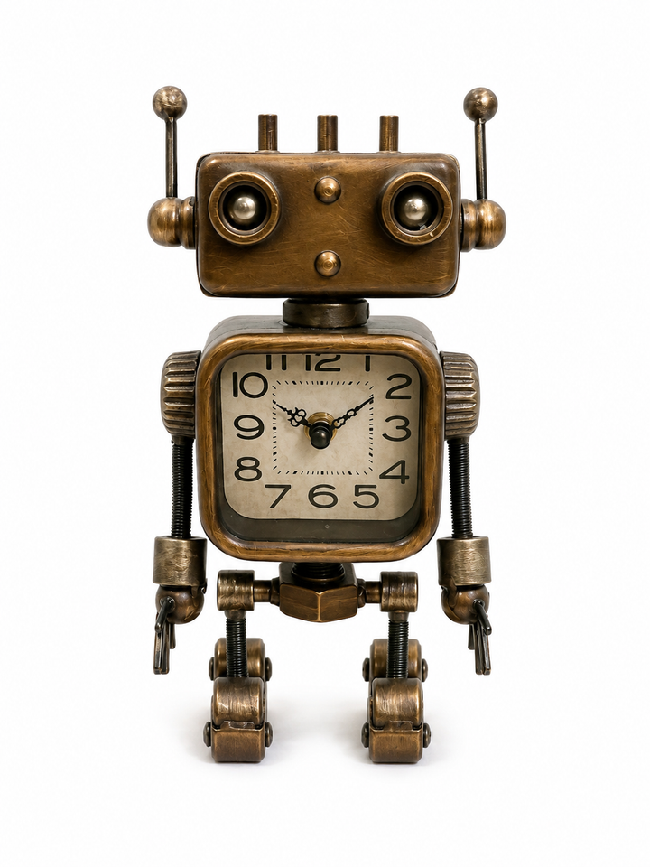 Vintage Industrial Robot Table Clock