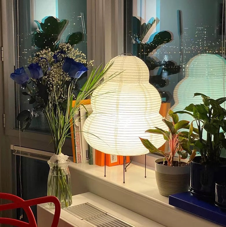 Sculptural White Paper Lantern Floor Lamp