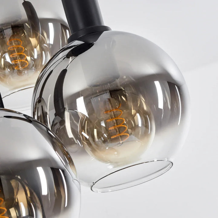 Clustered Glass Globe Pendant Light with Black Accents