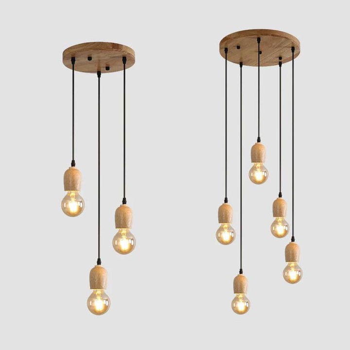 Modern Minimalist Pendant Light with Wooden Accents