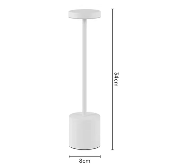 Minimalist rechargeable White Table Lamp with Sleek Cylindrical Design