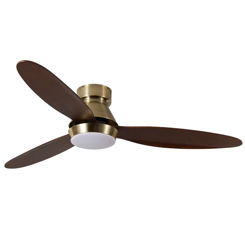 Aureo Brass & Walnut Ceiling Fan with LED Light