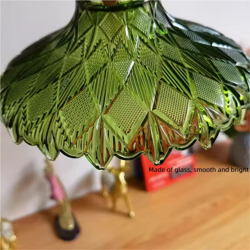 Green Scalloped Glass Pendant Lamp