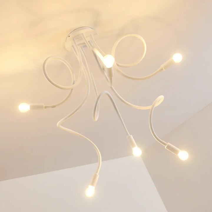 Modern White Spiral Ceiling Light