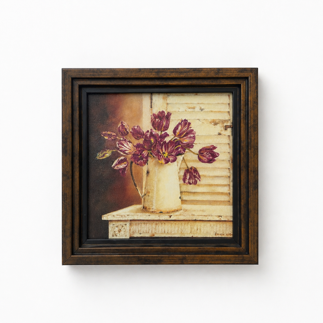 Vintage Floral Wall Art 25 cm