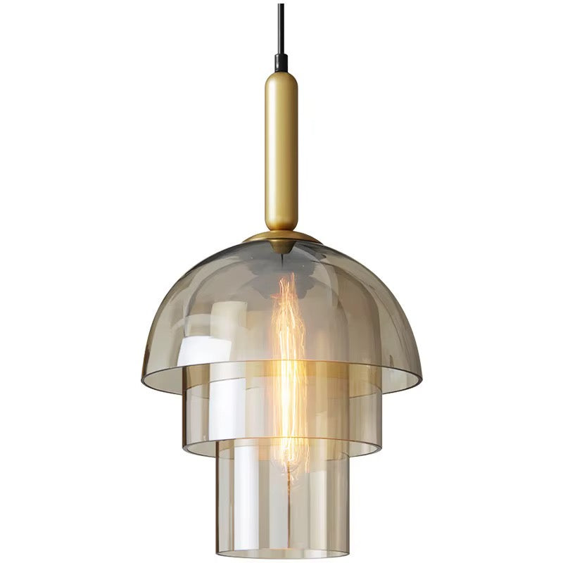 Modern Pendant Lighting with Gold Glass Shades