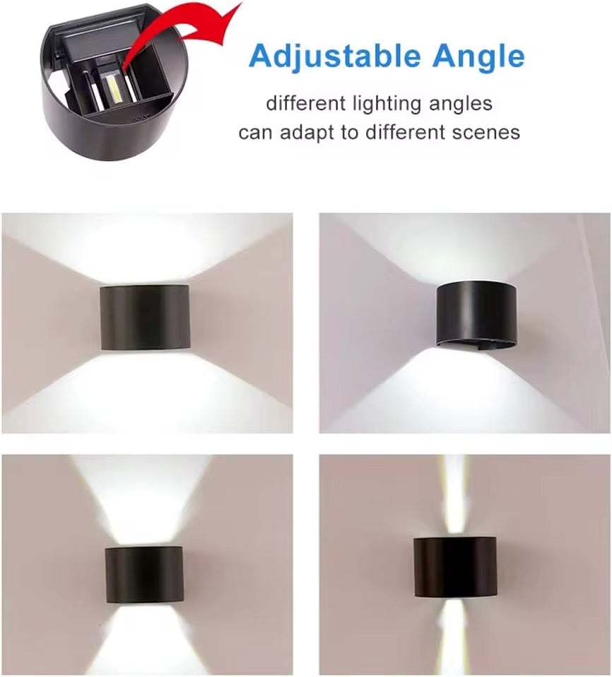 Compact Black Wall Light with Up and Down Illumination