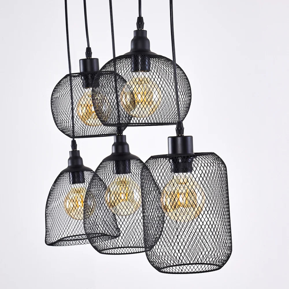 Industrial Multi-Mesh Pendant Light