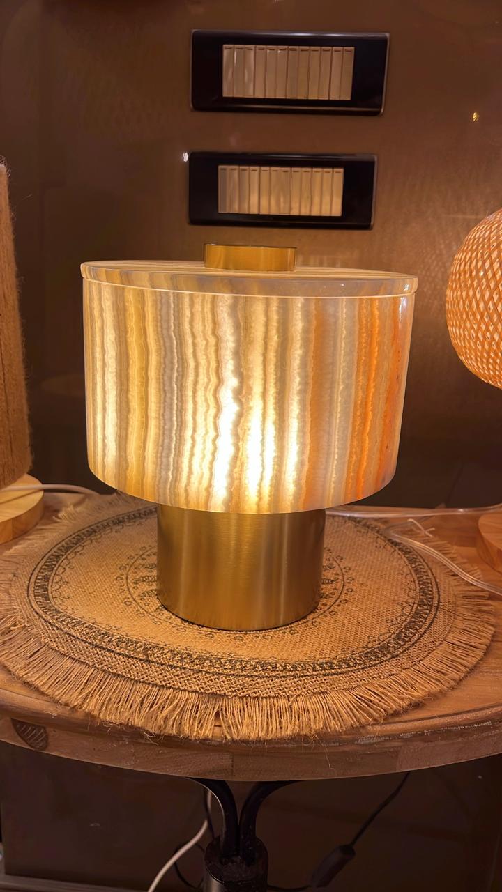 Alabaster and Gold Table Lamp