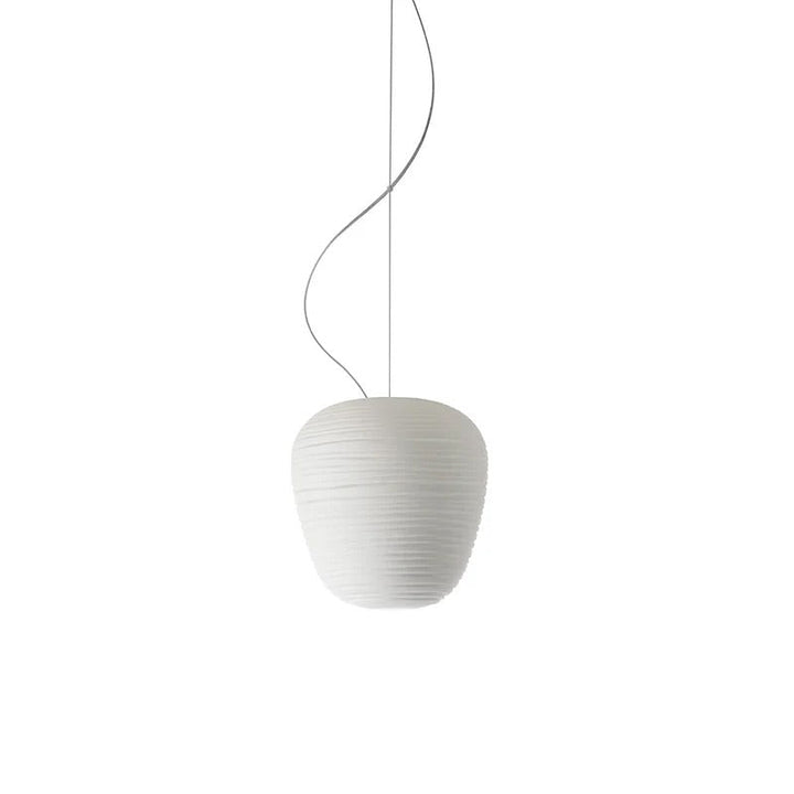 Minimalist White Pendant Light Sculptural Ribbed Design (set of 7 heads )