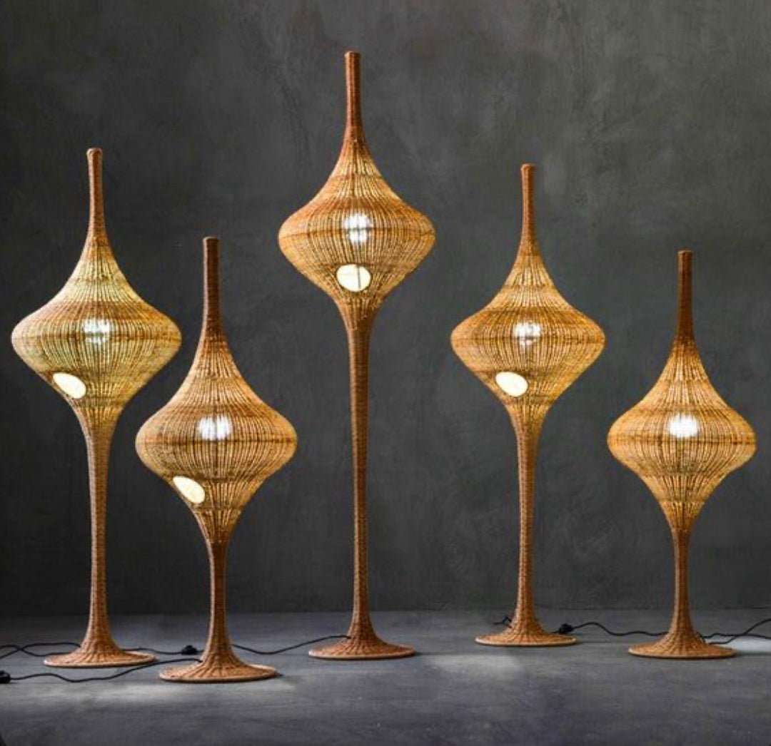 Rustic Woven Natural Floor Lamp