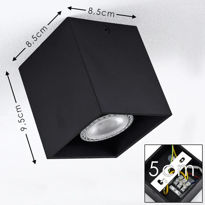 Modern Single Black Rectangular Ceiling Spotlight