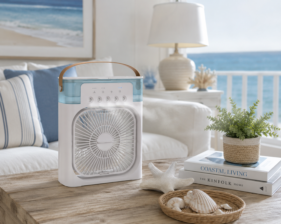Portable Evaporative Air Cooler with Built-in Fan