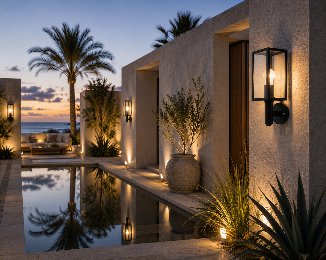 Glass Frame Outdoor Wall Lantern