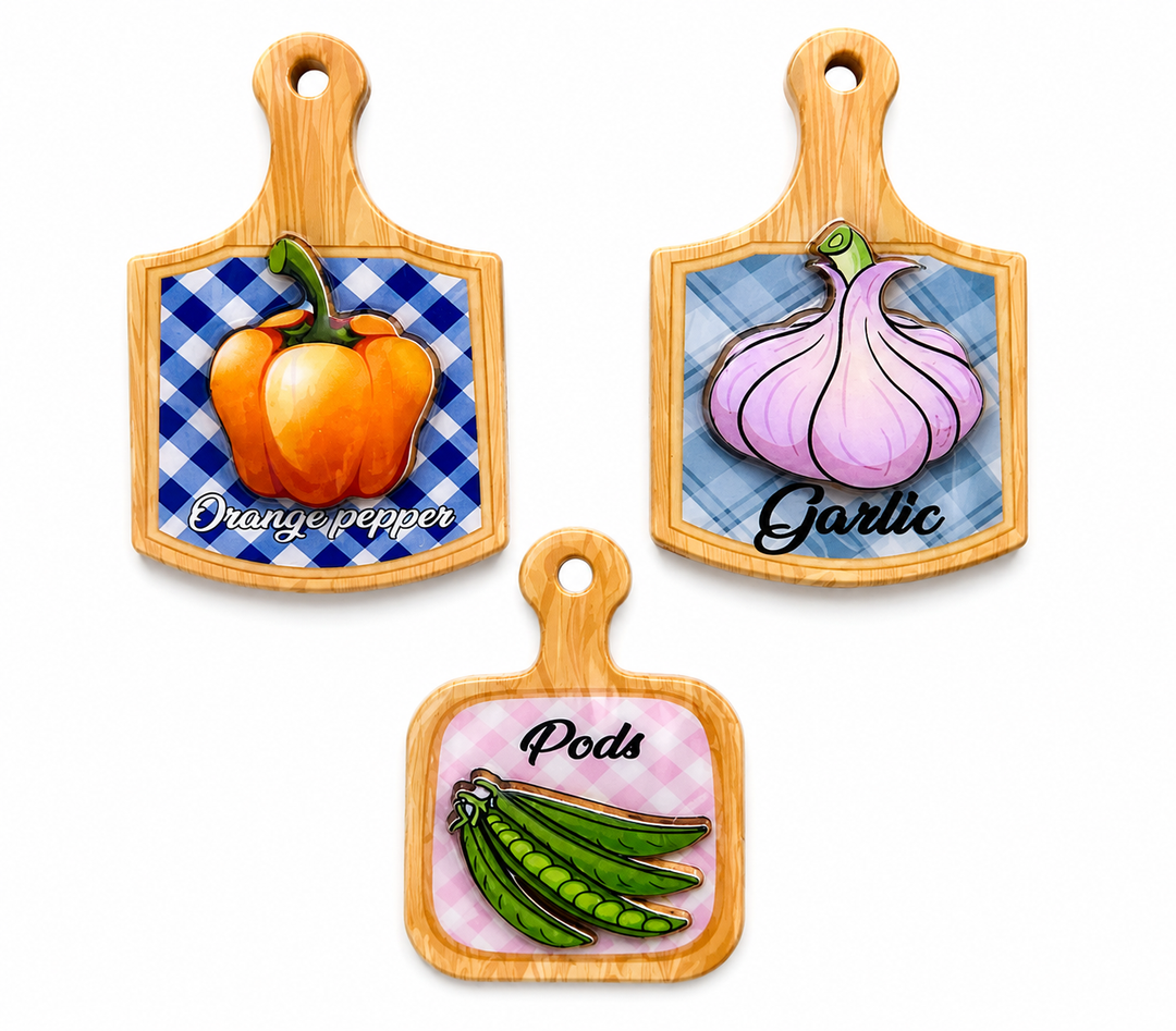 Wooden Mini Cutting Board Fridge Magnet set of 3